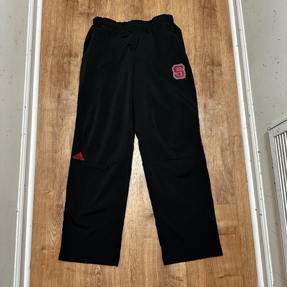 Adidas x NC State | Men's Black Red Wolfpack Climalite Track Pants, Size L